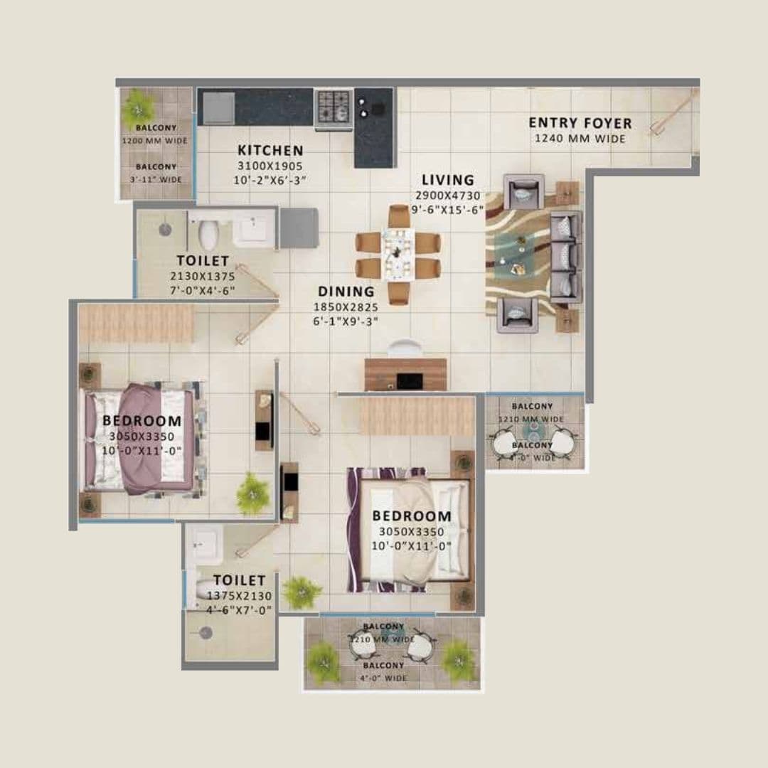 Signature Global Millennia 3 Sector 37D Floor Plan