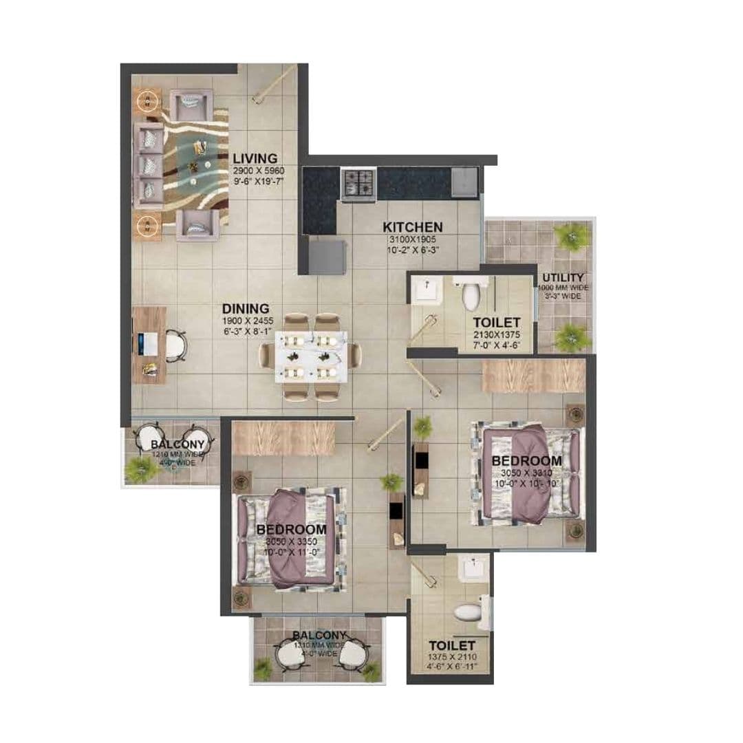 Signature Global Millennia 4 Sector 37D Floor Plan