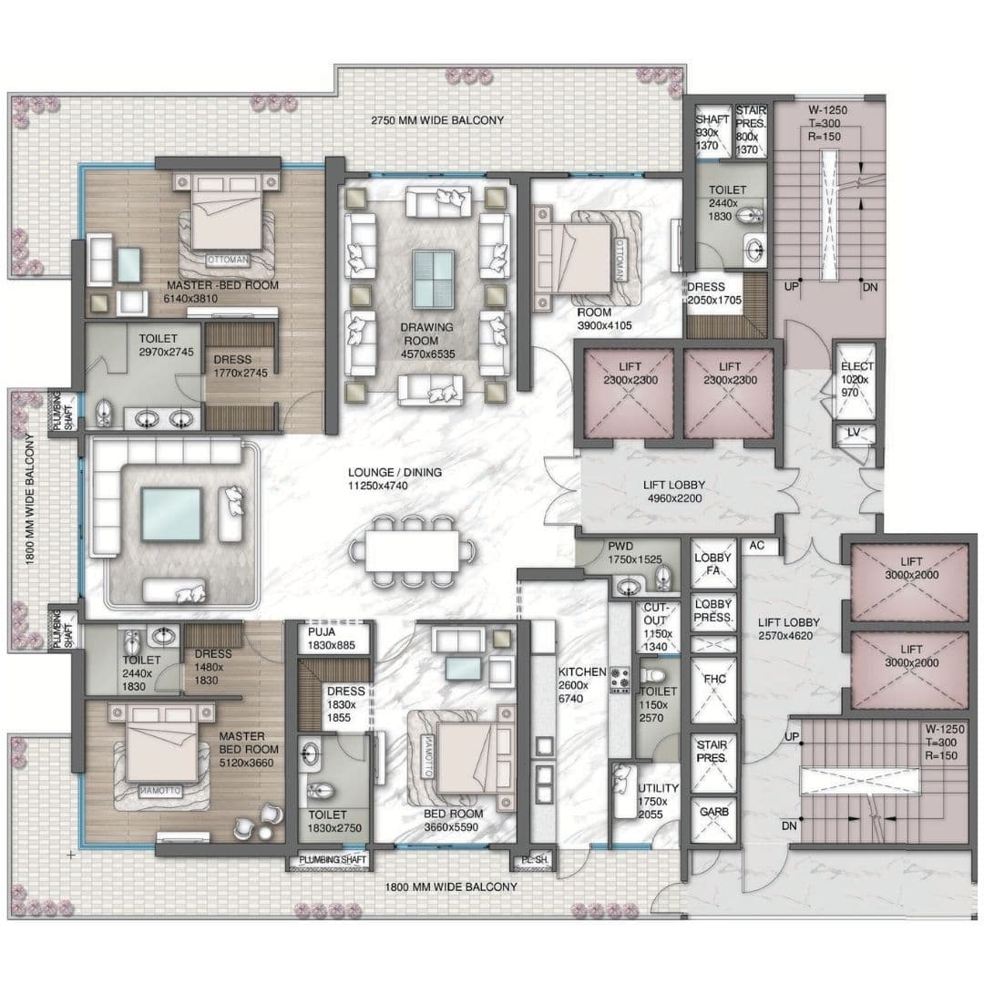 Central Park Delphine 4BHK Apartments