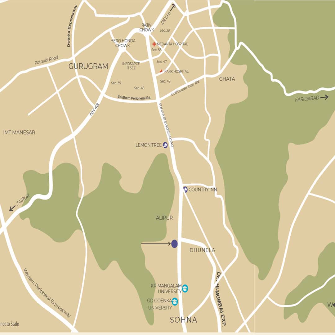 4S Aster Avenue 36 Sector 36 Sohna Location Map