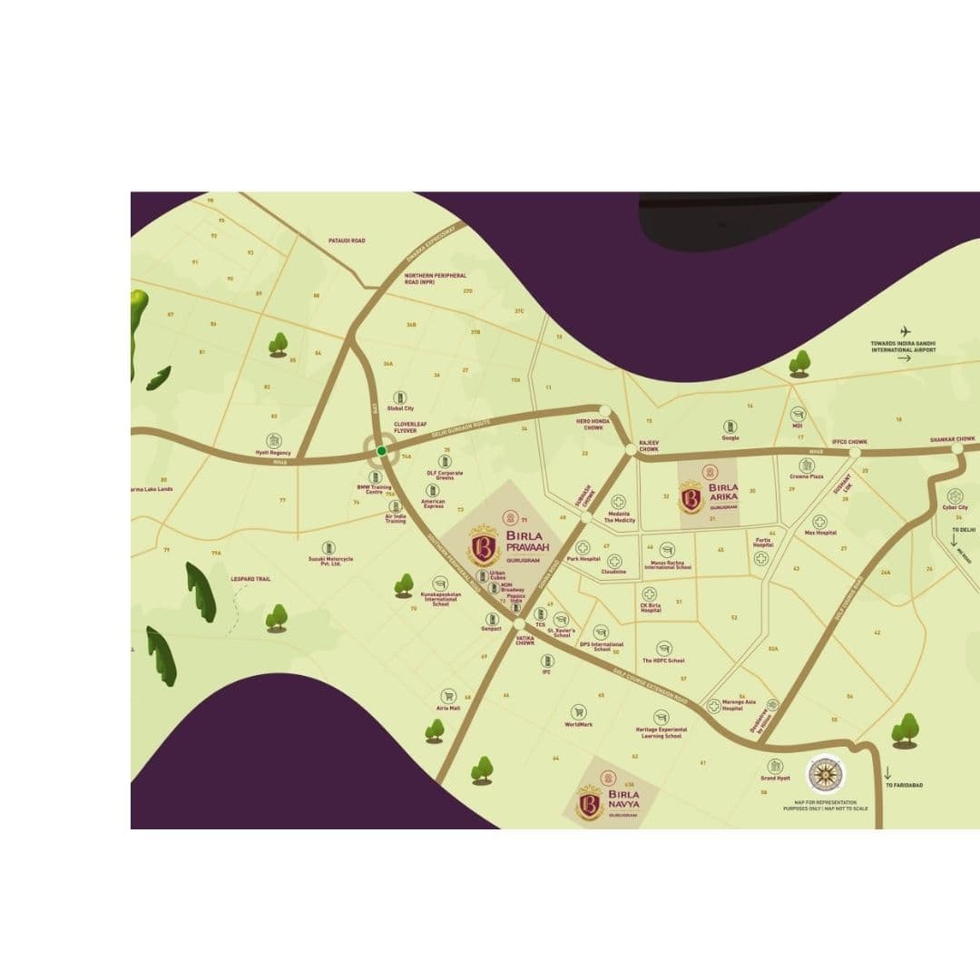 Birla Pravaah Sector 71 Gurgaon Location Map