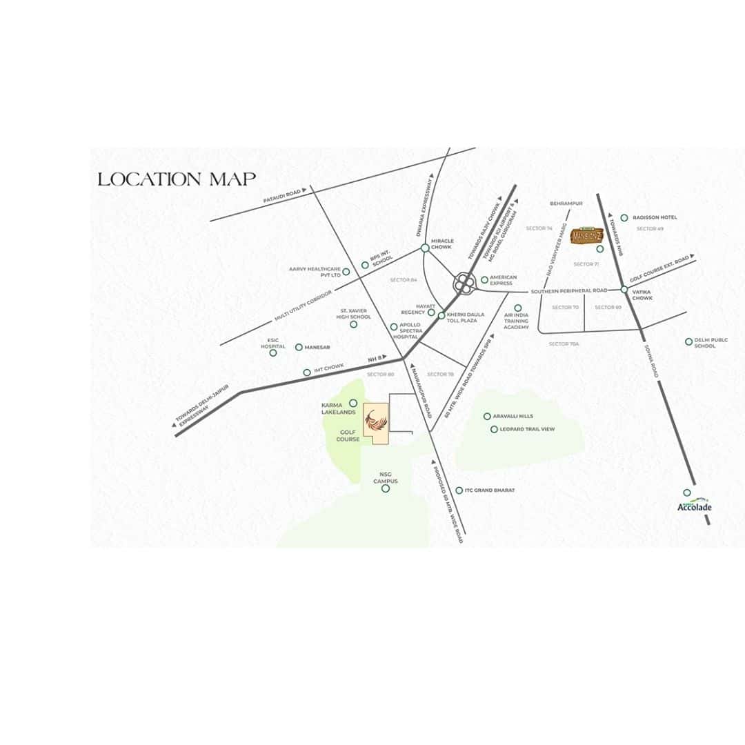 Eldeco Fairway Reserve Gurgaon Sector 80 Location Map