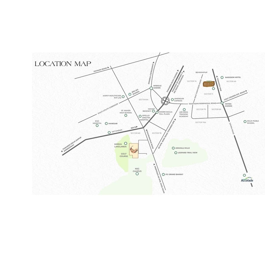 Eldeco Fairway Reserve Gurgaon Sector 80 Location Map