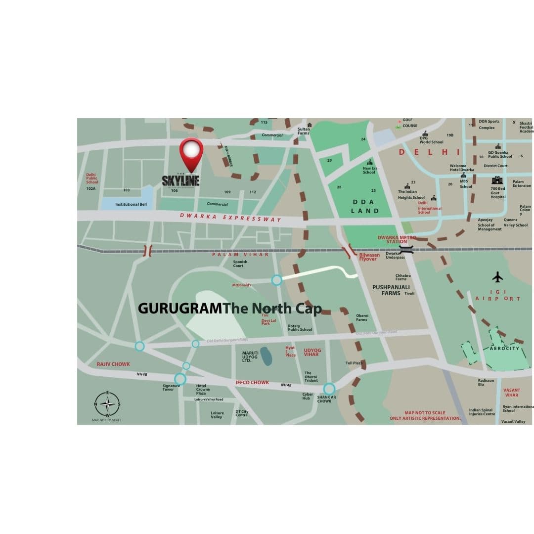 MRG World The Skyline Sector 106 Location Map