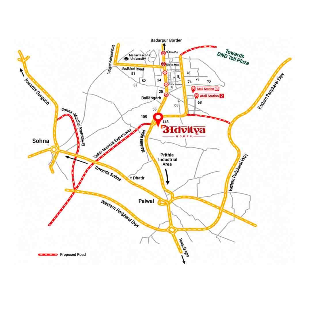 Location map of Advitya Homes 2