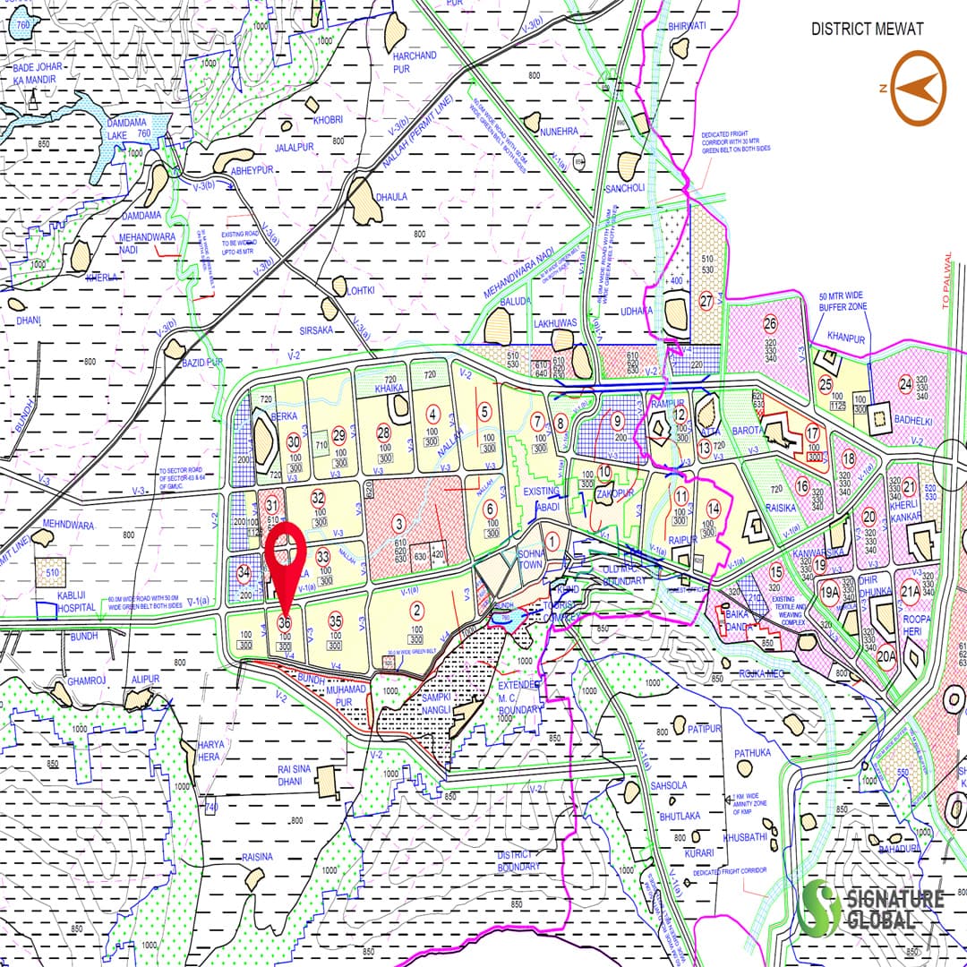 Location Map of Signature Global Infinity