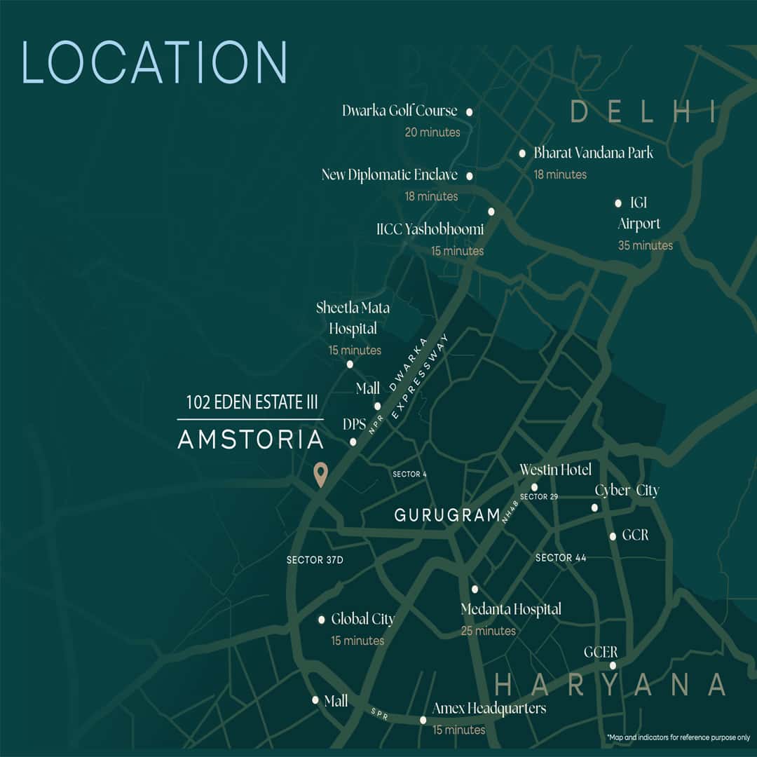 Location Map of BPTP Amstoria 102 Eden Estate 3