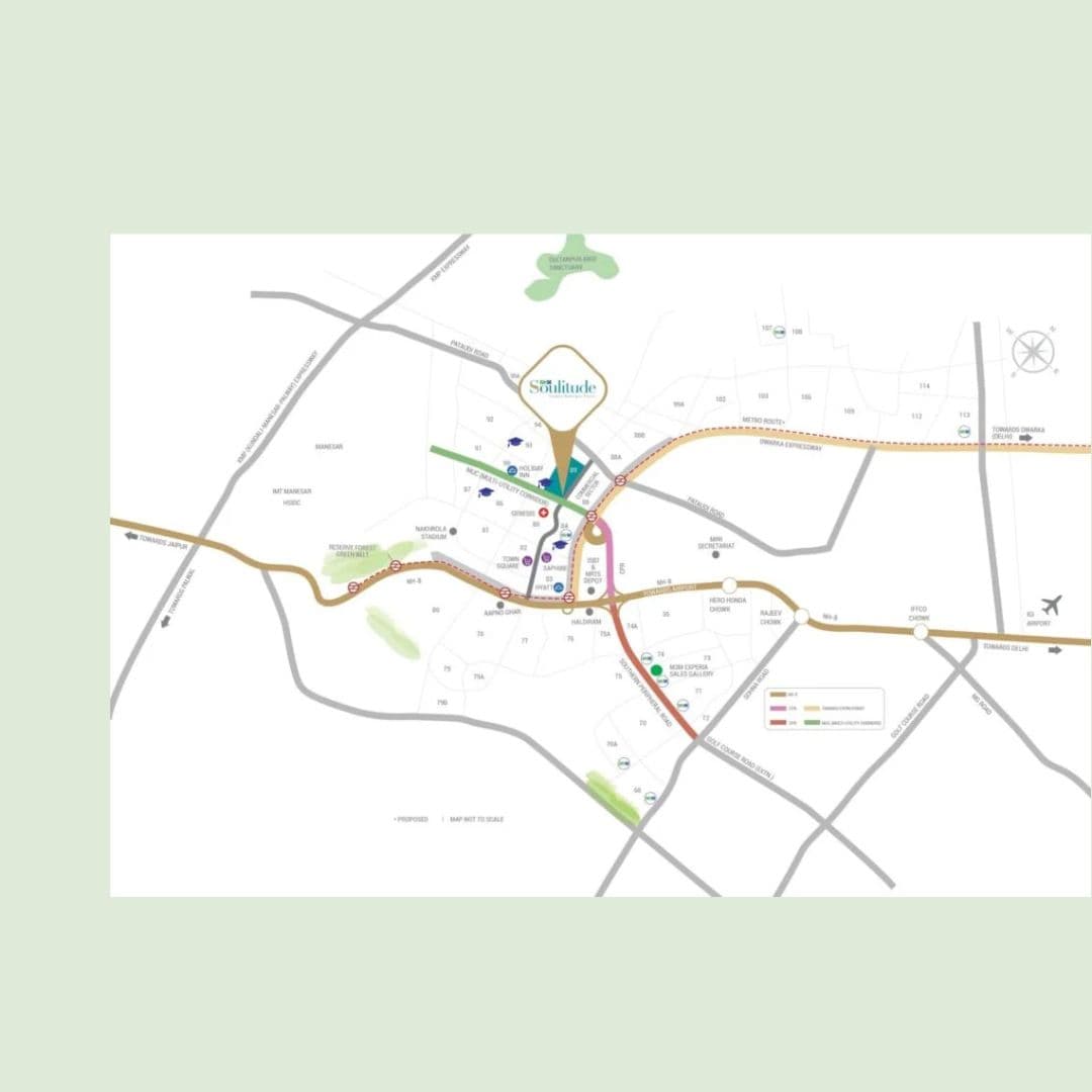 M3M Soulitude Sector 89 Gurgaon Location Map