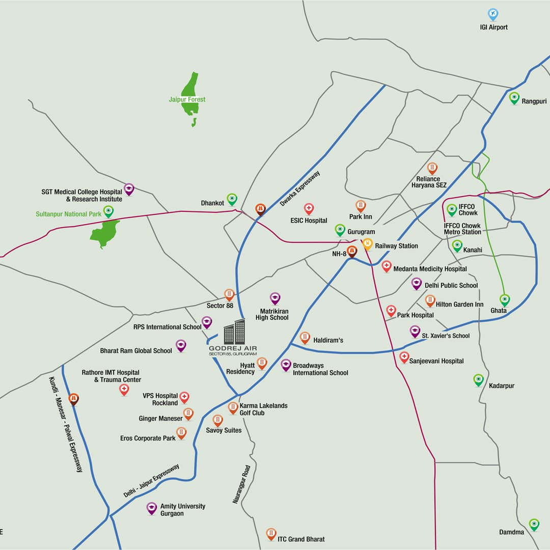 Godrej air 89 location map