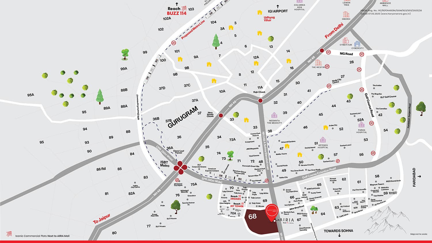 Reach SCO Plots Sector 68 Location Map