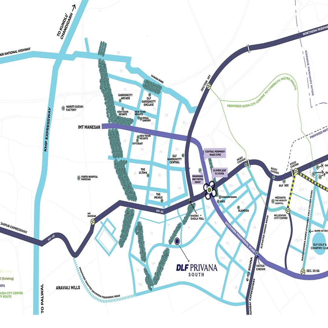 Location Map of Privana North Sector 76 Gurgaon