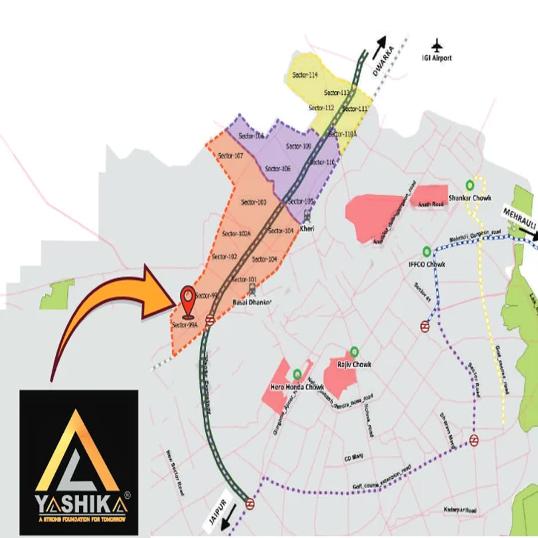 Yashika Green Square Sector 99A Location map
