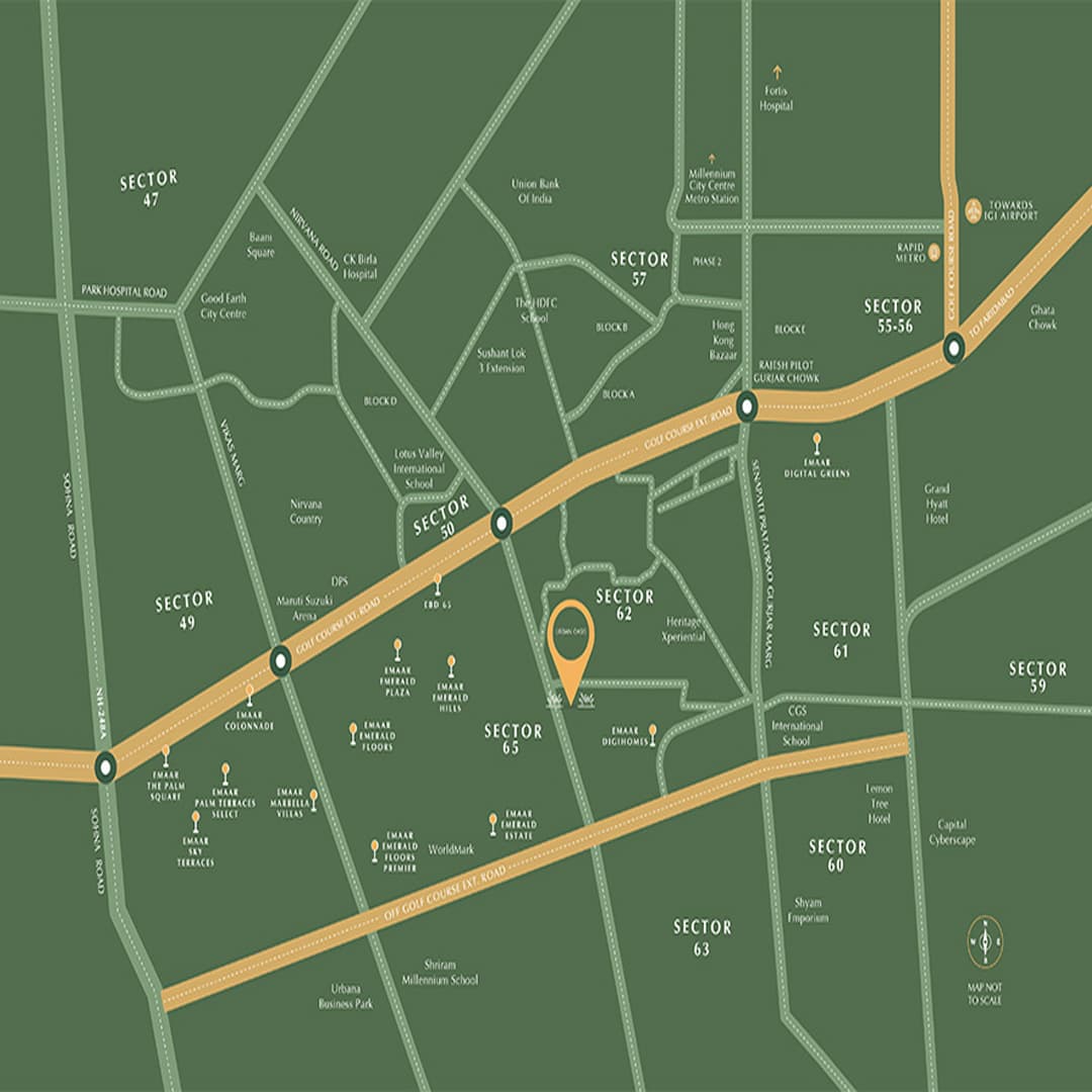 Emaar Urban Oasis 62 Location Map