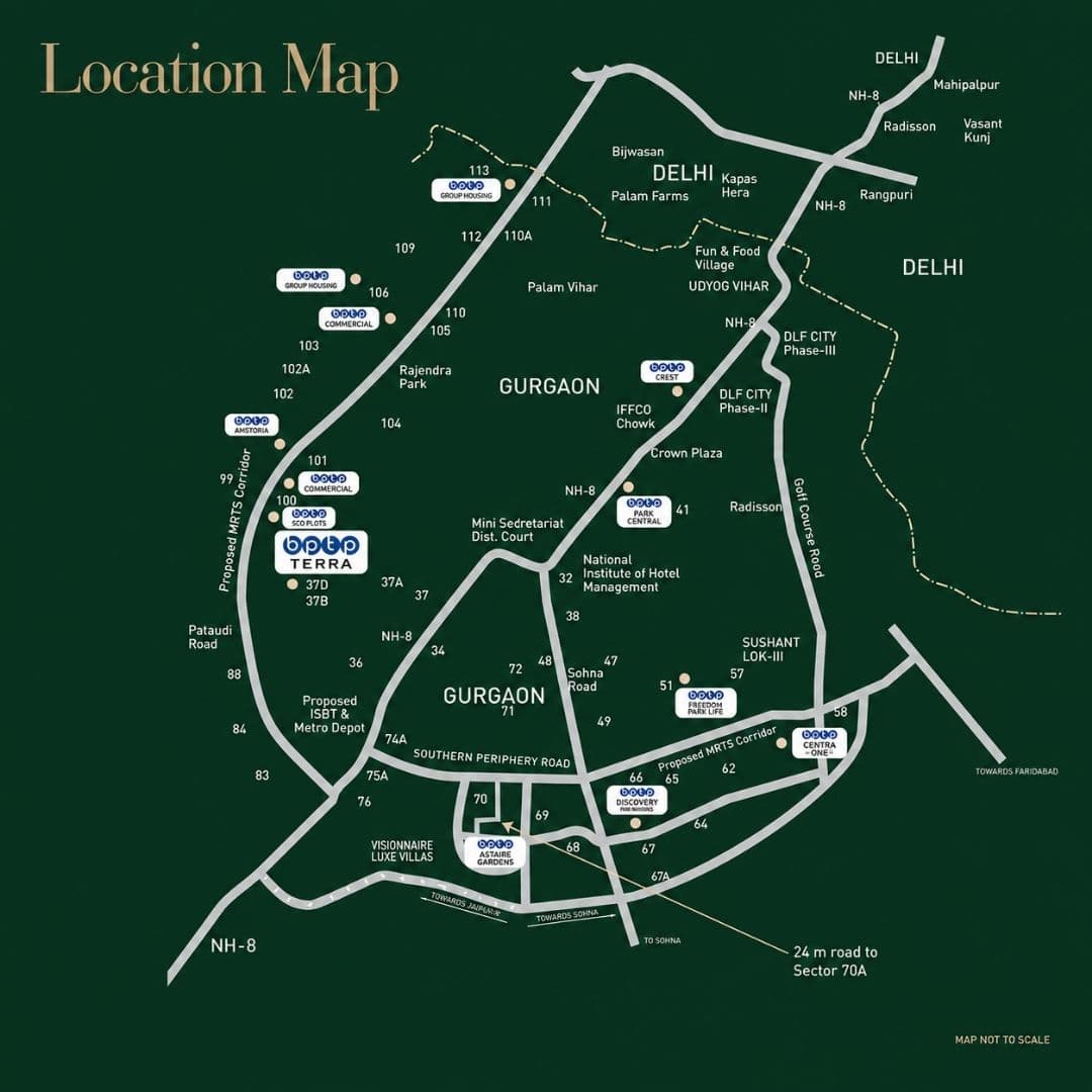 BPTP Terra Sector 37 D Location Map