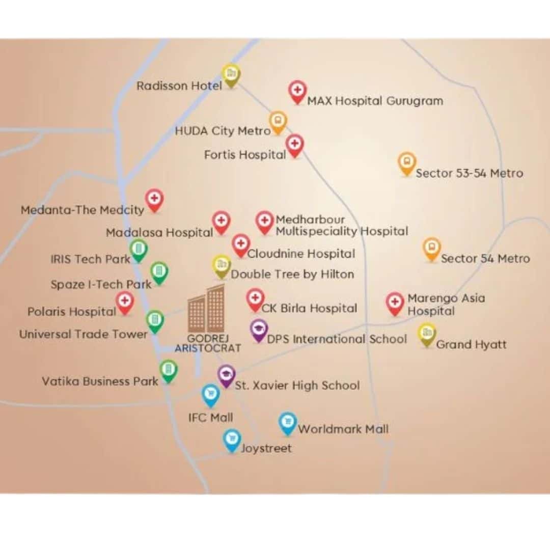 Godrej Aristocrat Sector 49 is well connected