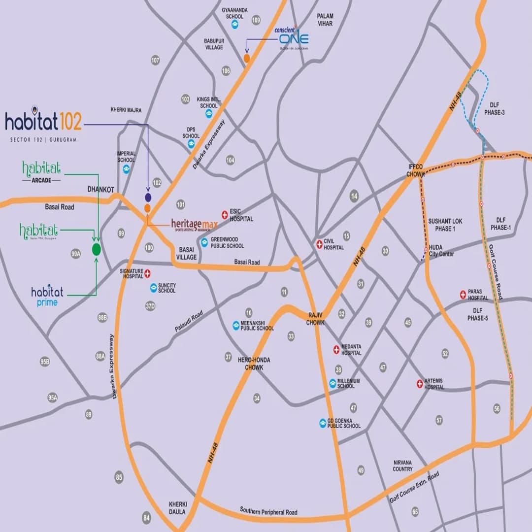 Location Map of Conscient Habitat 102