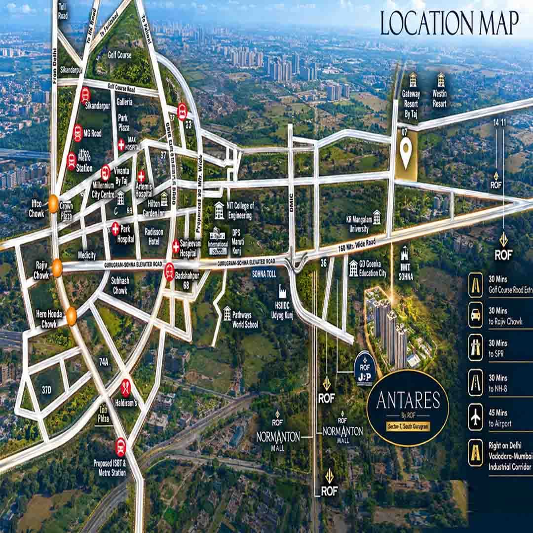 Location map of Antares by ROF