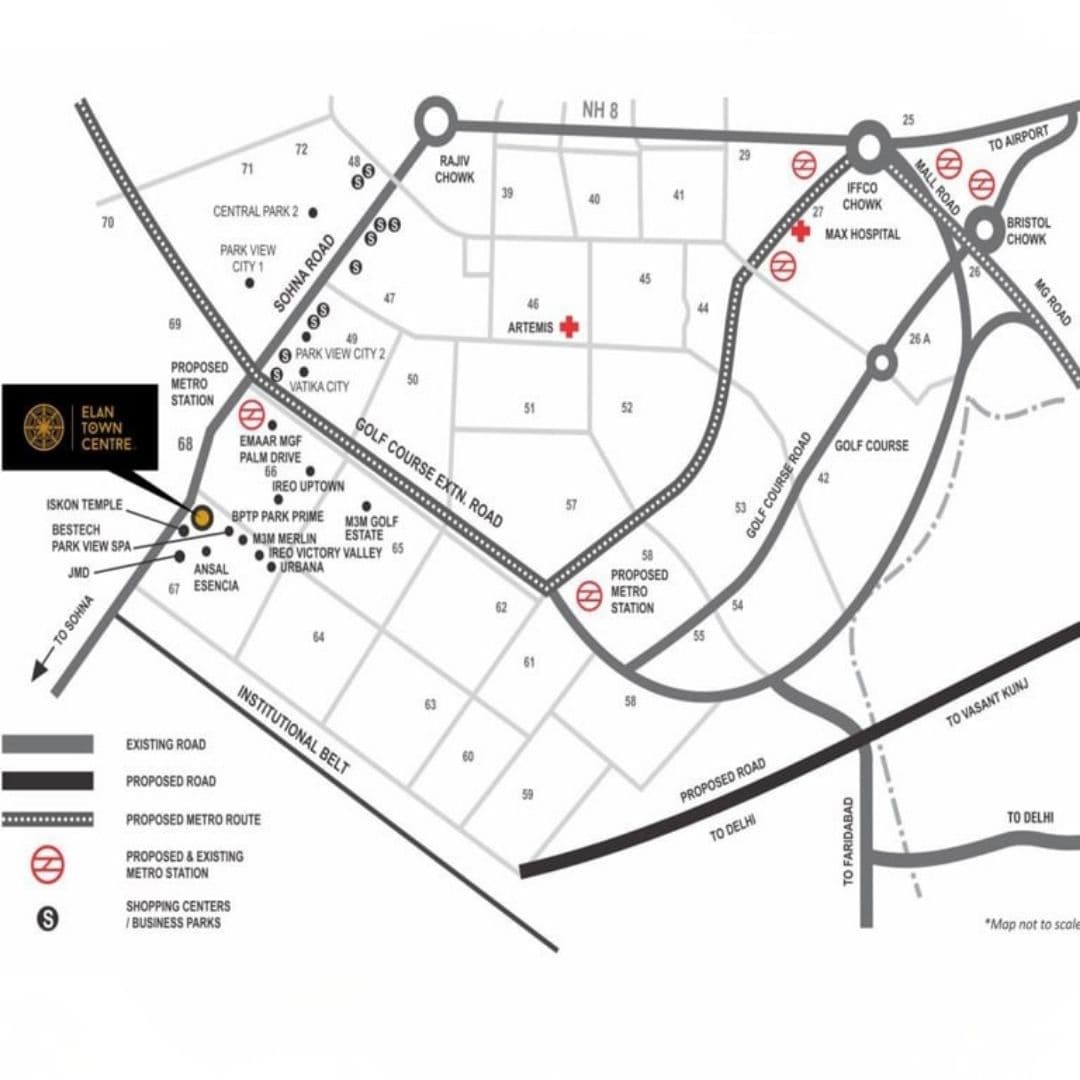 Elan Town Center Location map