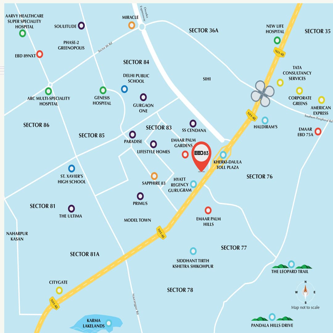 Emaar EBD Sector 83 Location Map