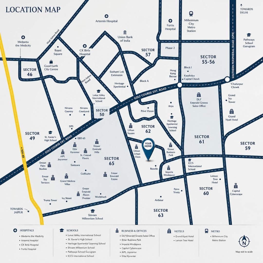 Emaar Amaris Sector 62 location map
