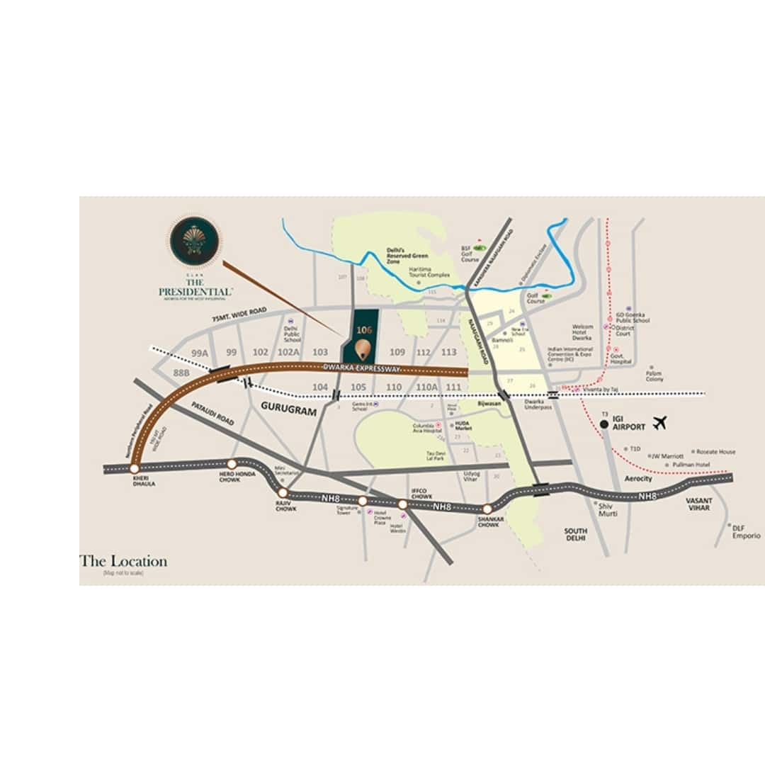 Elan The Presidential 106 Location Map