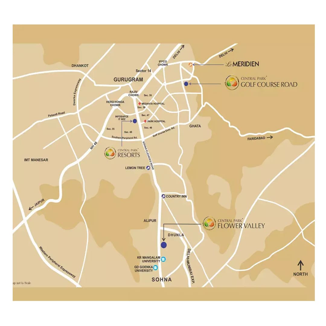 Location map of The Orchard