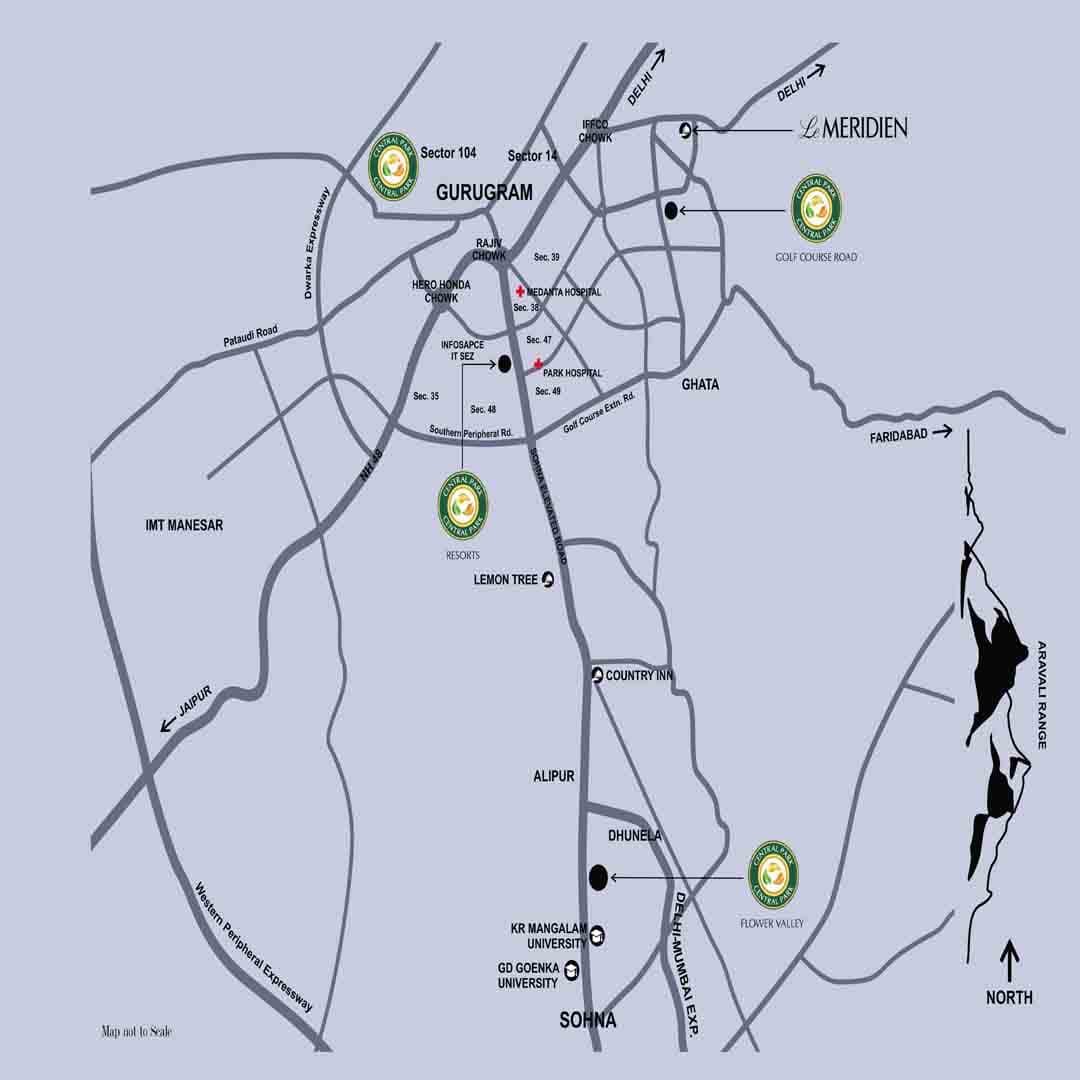 location map of selene tower