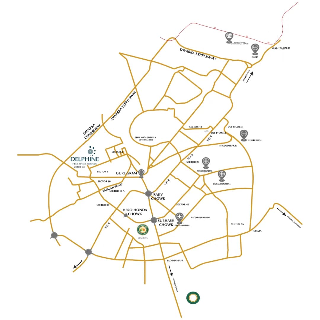 Central Park Delphine Sector 104 Location Map