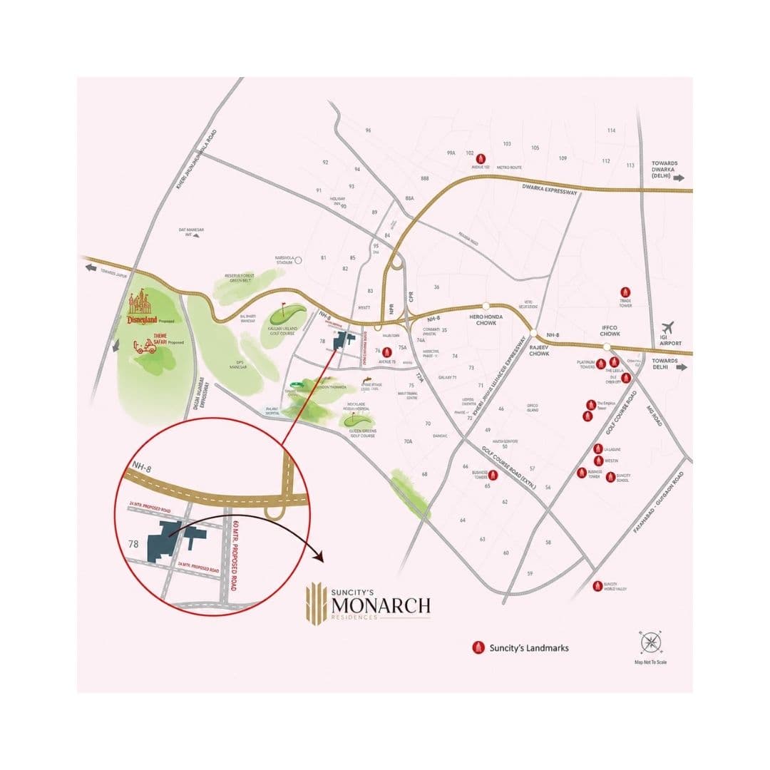Suncity Monarch Location map
