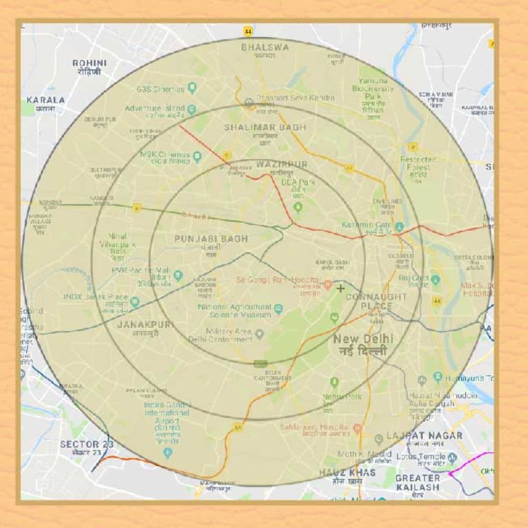 Raheja The Delhi Mall Location Map