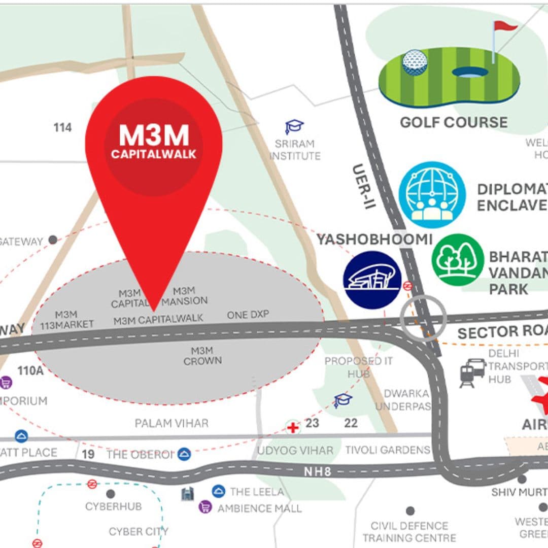 M3M Capital Walk 113 Location Map