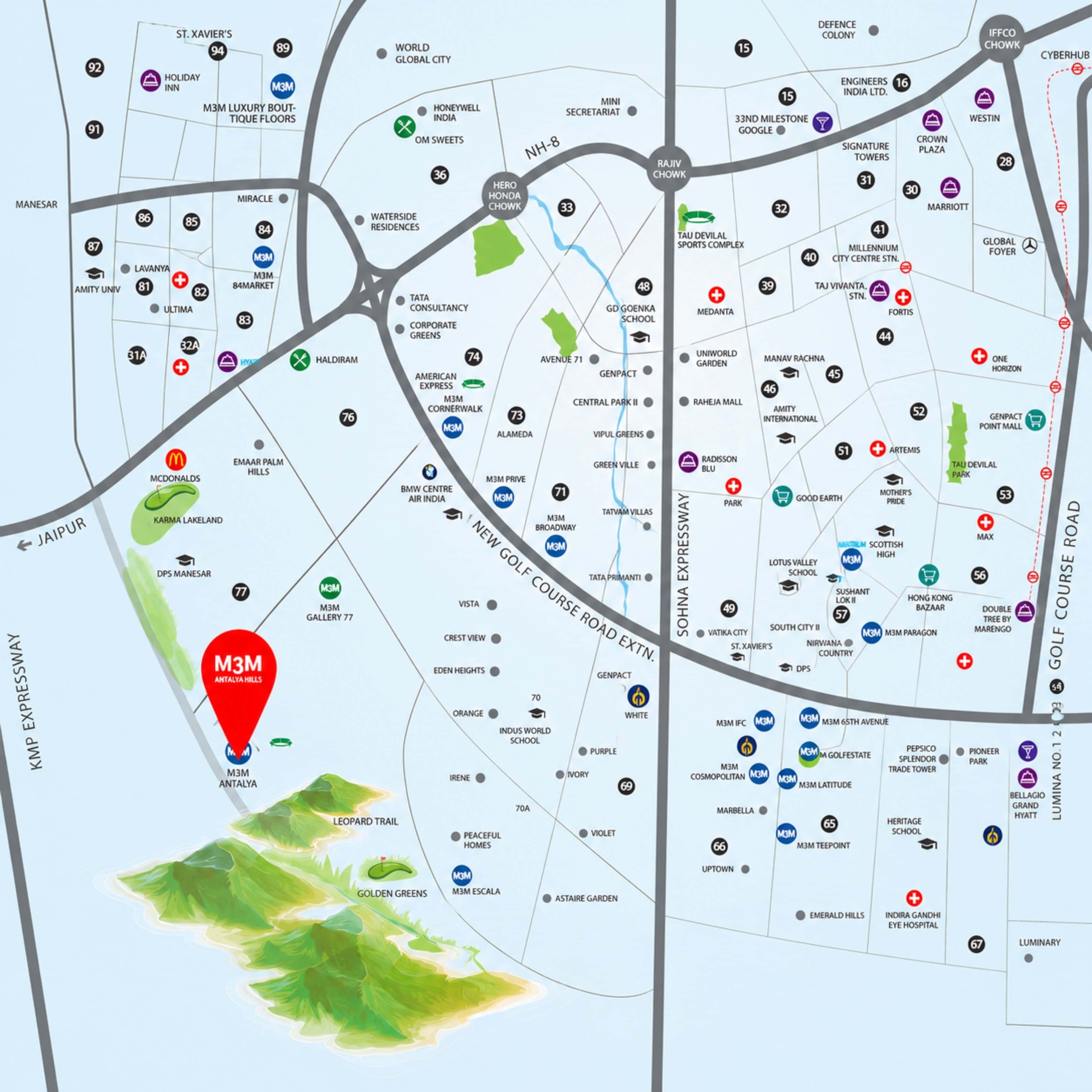 Location Map of Antalya Hills Sector 79