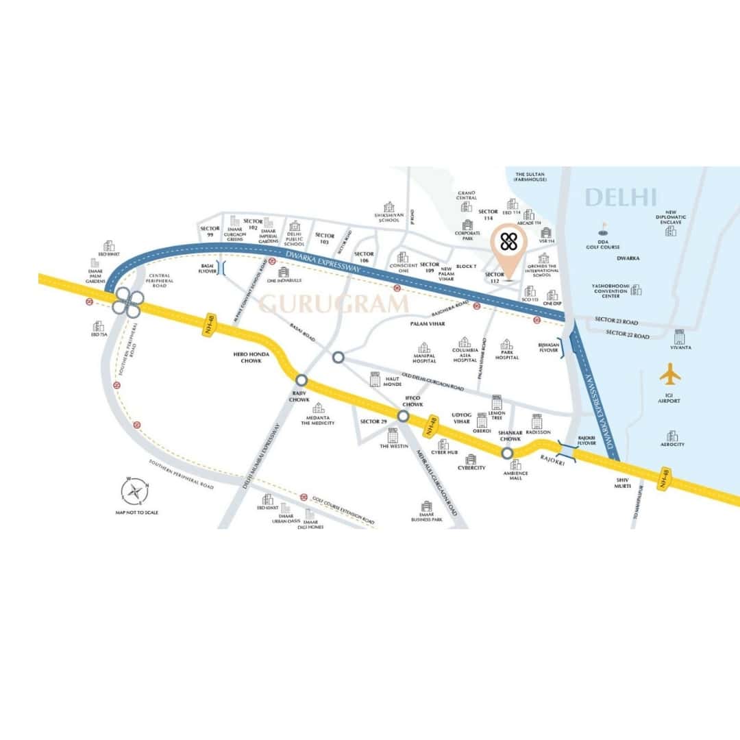 Emaar The 88 Gurgaon Location Map