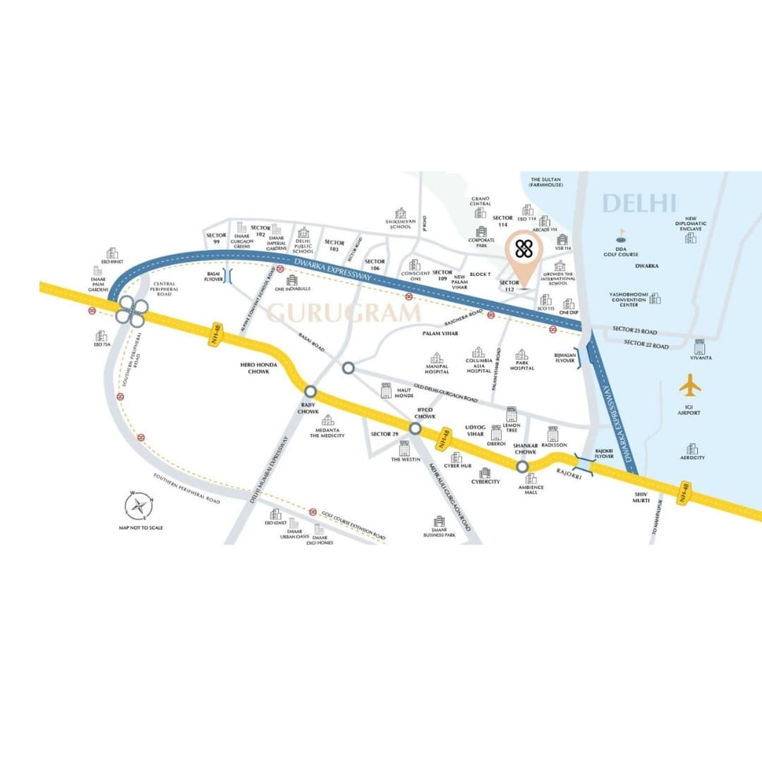Emaar The 88 Gurgaon Location Map
