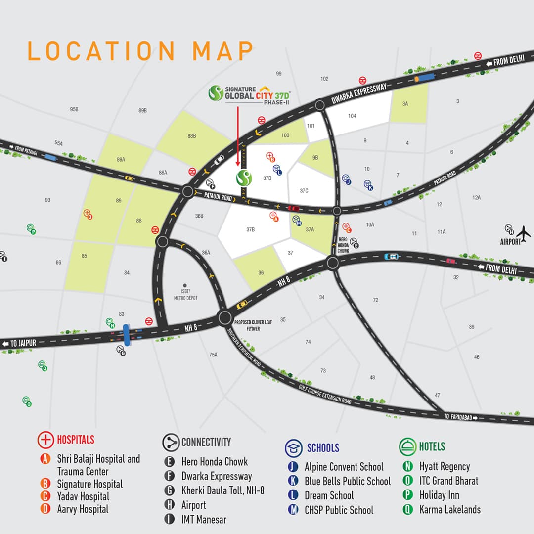 Signature Global City 37D Phase 2 Location Map