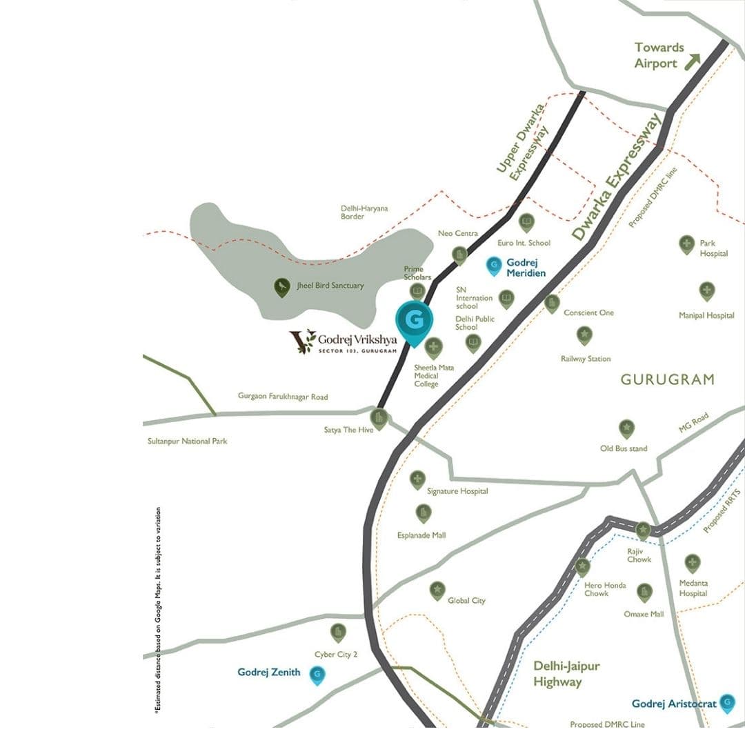 Godrej Vrikshya Sector 103 Location Map