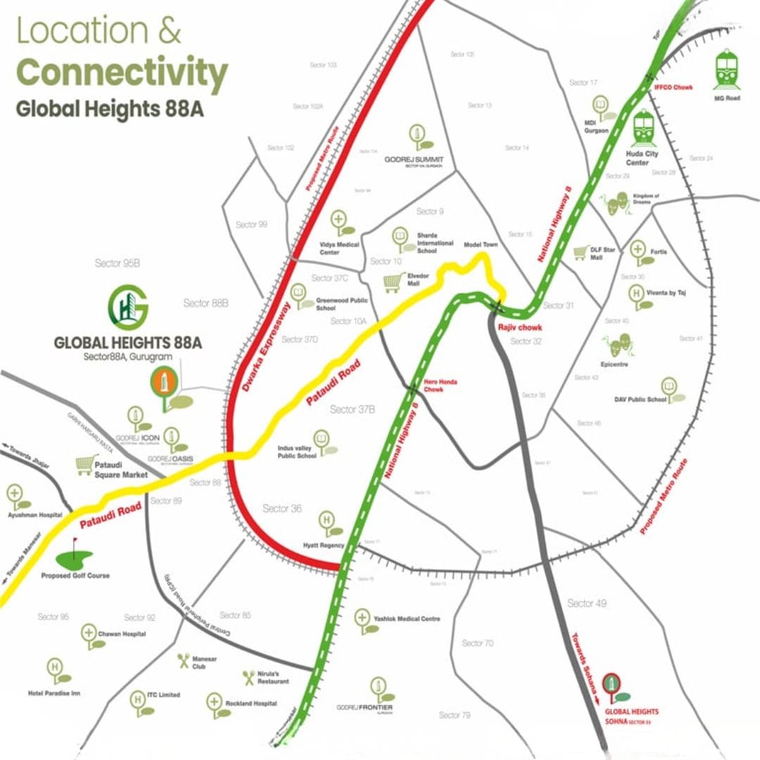 Global Heights 88A Location Map