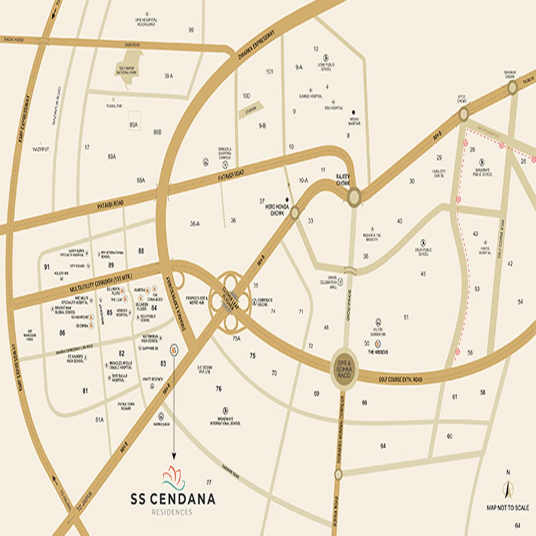 SS Cendana Residences Sector 83 Location Map
