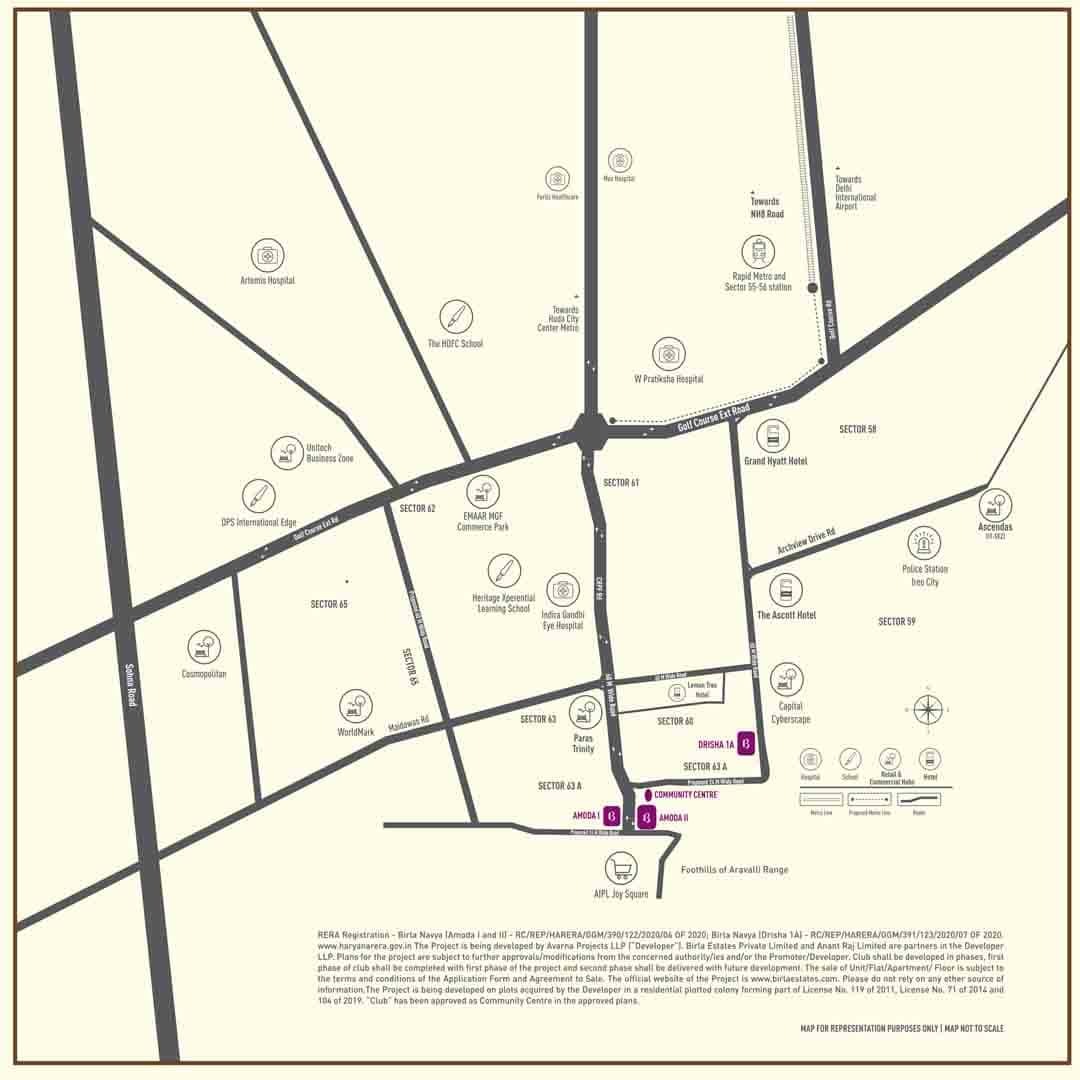 Location map of Birla Navya