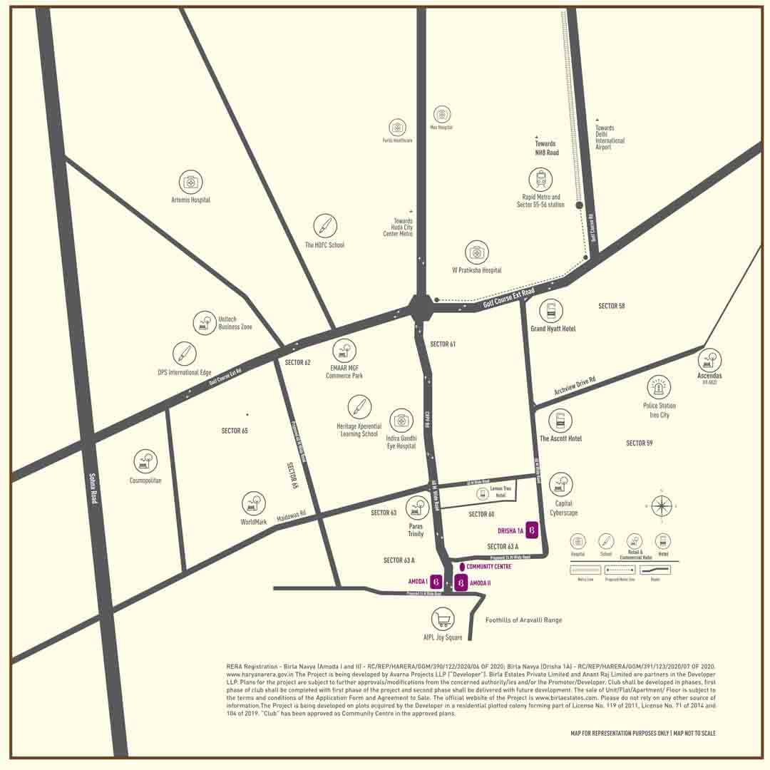 Location map of Birla Navya