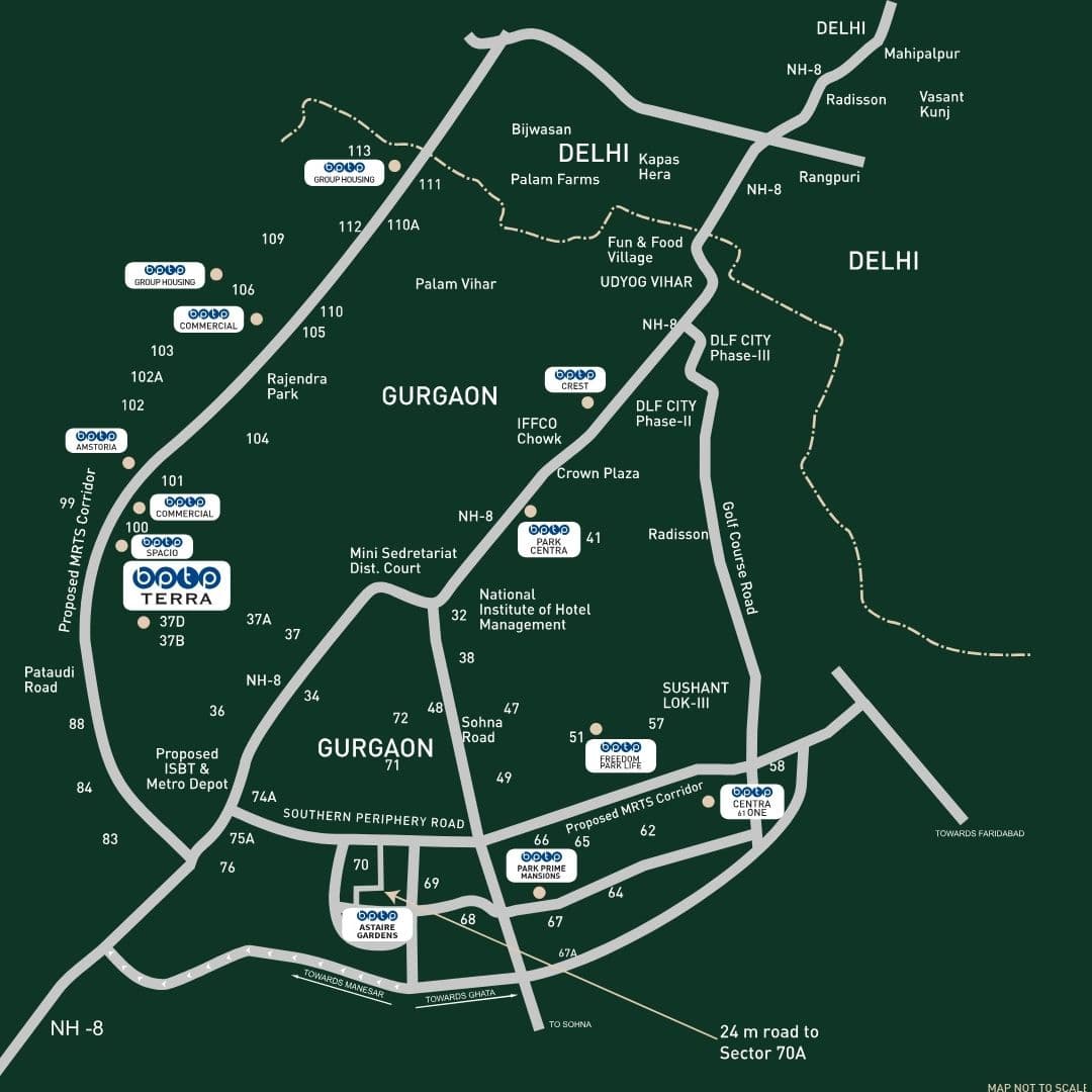 BPTP Terra Sector 37 D Location Map