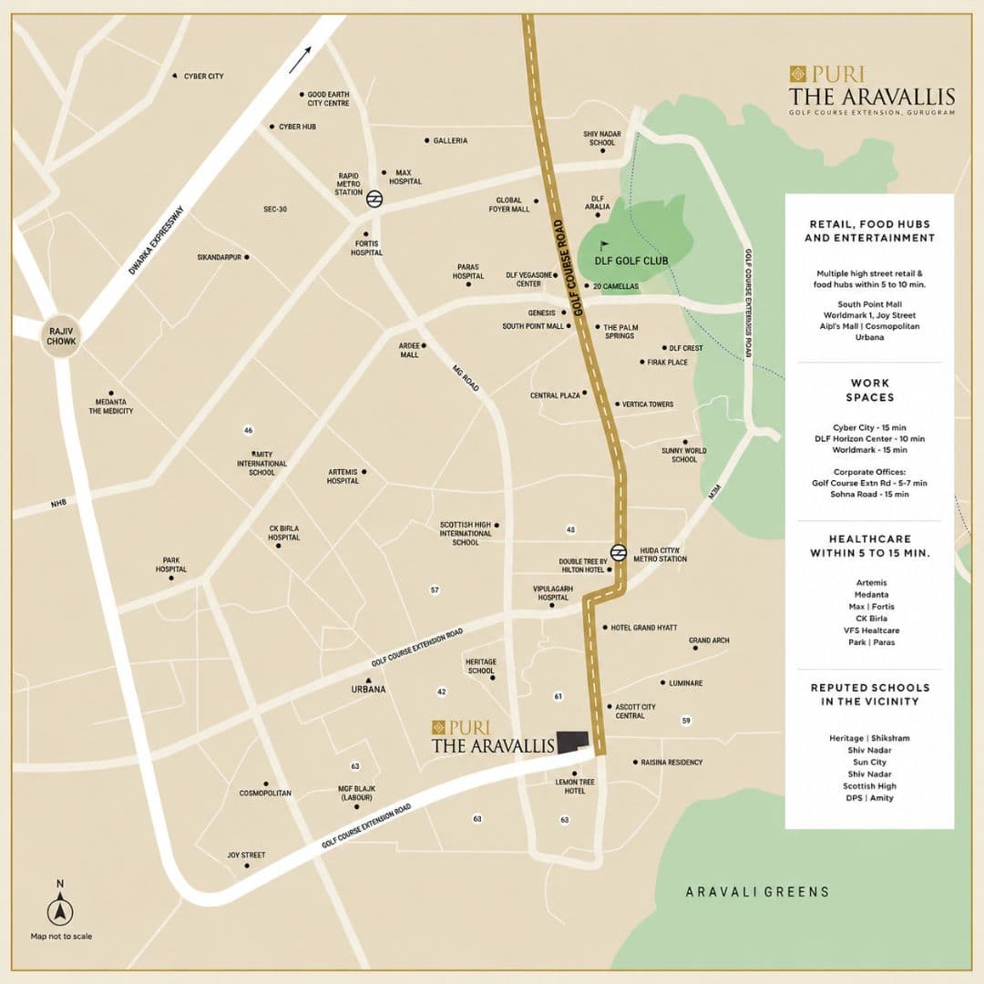 Puri The Aravallis 61 Map