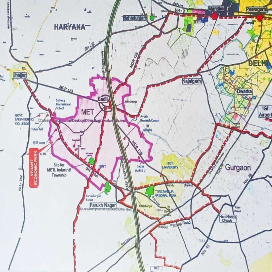Location map of VET City Jhajjar