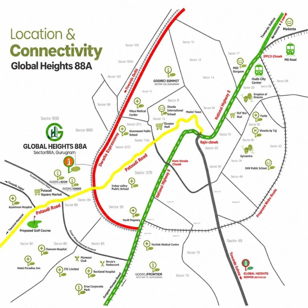 Global Heights 88A Location Map