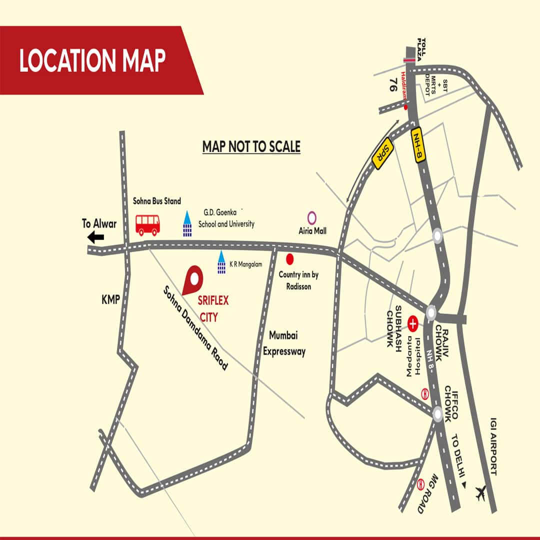 Ninex Sriflex City Sohna Location Map