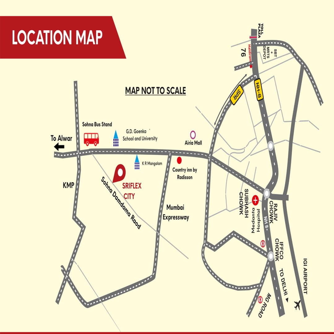 Ninex Sriflex City Sohna Location Map