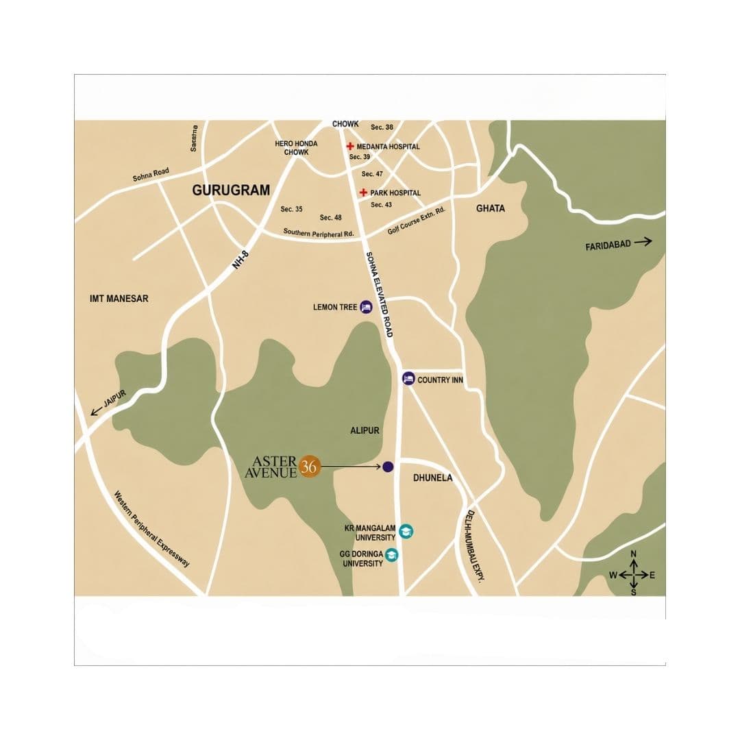 Location Advantages of Aster Walk Sector 36