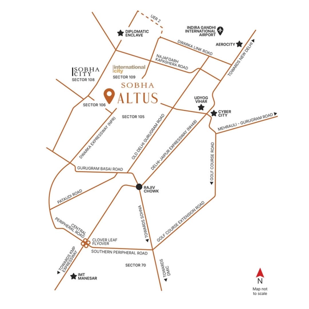 Sobha Altus Sector 106 Location Map