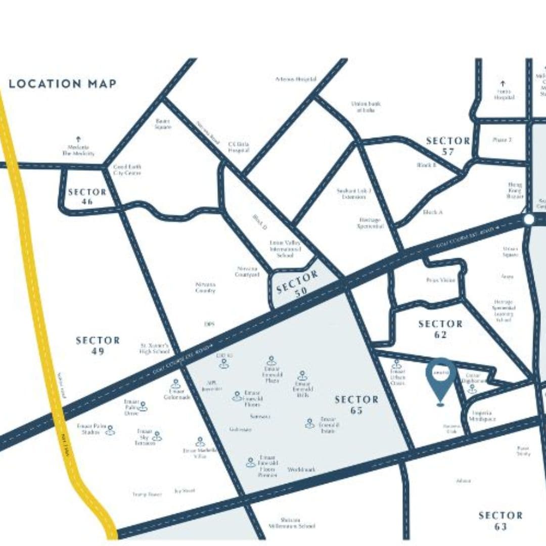Emaar Amaris Sector 62 location map