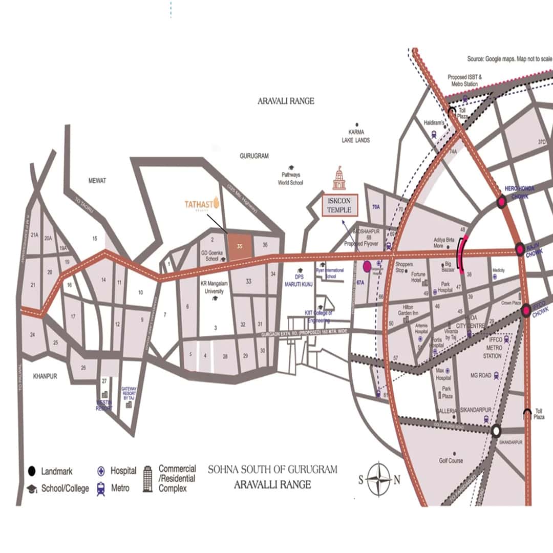 Location Map of Ganga Realty Tathastu 35